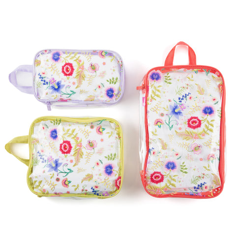 Miamica Mesh Packing Cubes Set of 3 - Folklore Floral