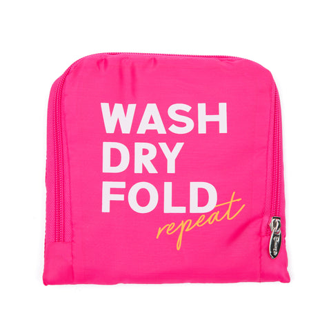 Miamica Laundry Bag Travel Expandable Drawstring - Wash Fuchsia
