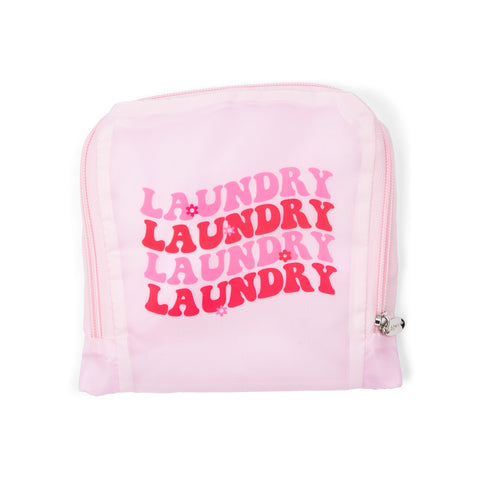 Miamica Laundry Bag Travel Expandable Drawstring - Cowgirl Pink