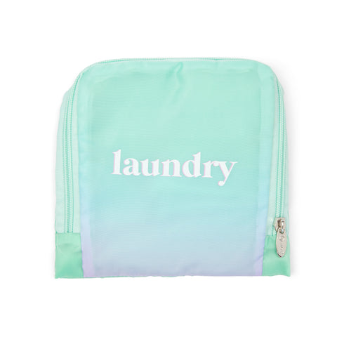 Miamica Laundry Bag Travel Expandable Drawstring - Ombre Mint