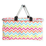 MAINSTREET TRENDY MULTI COLORED CHEVRON RETRO PRINT MARKET TOTE SHOPPER