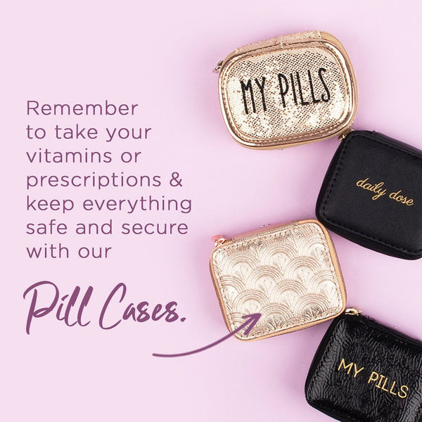 Miamica Black Rainbow Grid Travel Pill Case Organizer