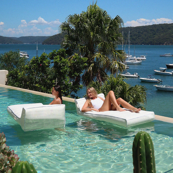 Sunnylife Luxe Lie On Lounger with Removable Cotton Coated Cover Easy to inflate