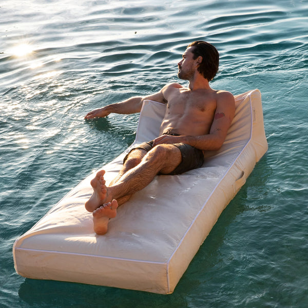 Sunnylife Luxe Lie On Lounger with Removable Cotton Coated Cover Easy to inflate