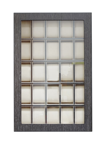 25 Slot Ginko Grey Wood Watch Display Case and Storage Organizer Box