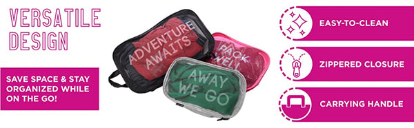 Miamica Packing Cubes Set of 3 - Pink Floral