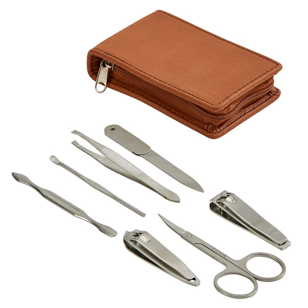 Creative Gifts Brown Leatherette Manicure Set