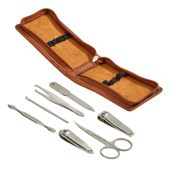 Creative Gifts Brown Leatherette Manicure Set