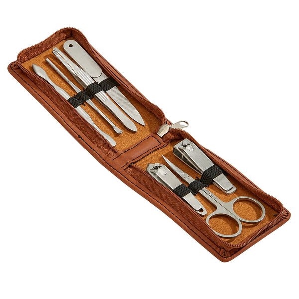 Creative Gifts Brown Leatherette Manicure Set