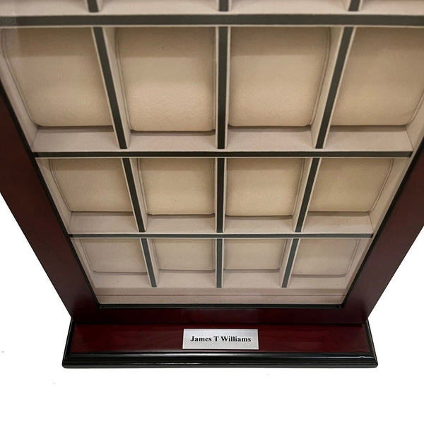 Personalized 20 Slot Cherry Wood Watch Display Wall Hanging Case and Storage Organizer Box and Stand for Oversized Watches