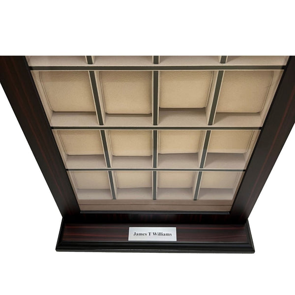 Personalized 20 Slot Ebony Wood Watch Display Wall Hanging Case and Storage Organizer Box and Stand for Oversized Watches