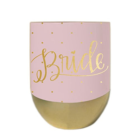 Mary Square Stemless Wine Glass with Lid - Bride