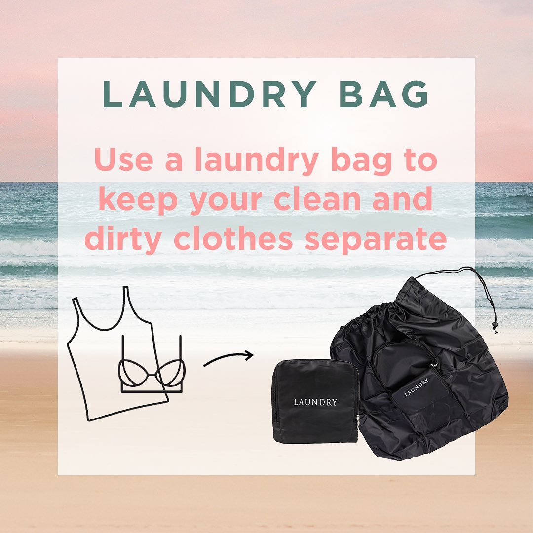 Miamica Coral Laundry Travel Expandable Laundry Bag Drawstring