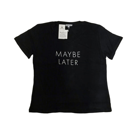 Mary Square Black Ultra Soft T-Shirt V-Neck Short Sleeve Tee - Maybe Later