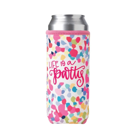 Mary Square Neoprene Beverage Sleeve Skinny - "Life is a Party"
