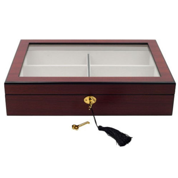 Personalized 6 Piece Large Cherry Wood Sunglass Display Case Storage Box