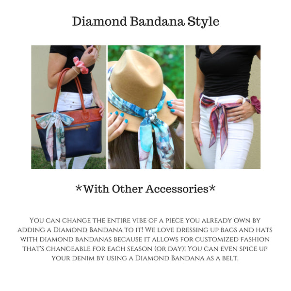 Banded Diamond Bandana Black and White Jazzed 12 Style Headwrap Boho Headband