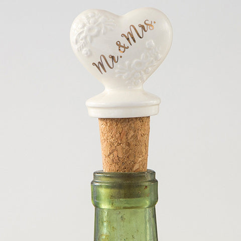 Natural Life Gold Foil Mr & Mrs Bottle Stopper