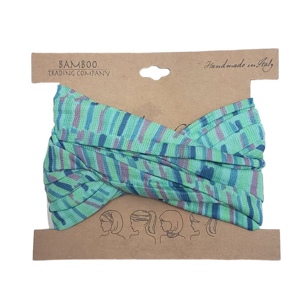 Bamboo Trading Company Boho Wide Headbands - Set of 4 Fun Striped Print Headwraps