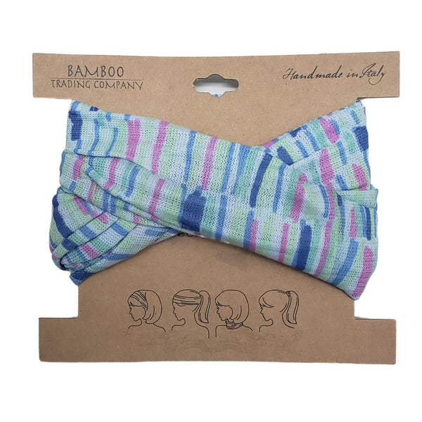 Bamboo Trading Company Boho Wide Headbands - Set of 4 Fun Striped Print Headwraps