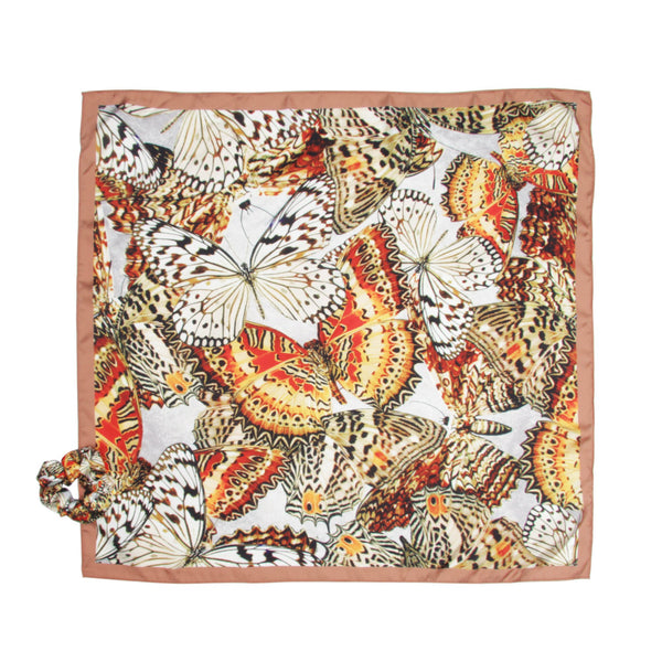 Banded Butterfly Floral Scrunchy Removable Boho Bandana
