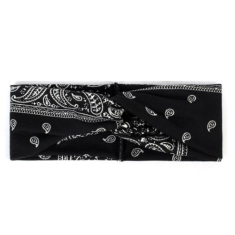 Headbands of Hope Protective Ear Button Headbands for Face Masks - Black Paisley