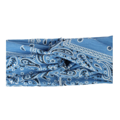 Headbands of Hope Protective Ear Button Headbands for Face Masks - Blue Paisley