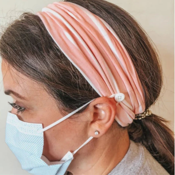 Headbands of Hope Protective Ear Button Headbands for Face Masks - Leopard Print