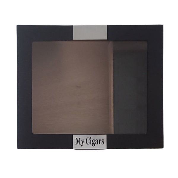 Personalized Cigar Humidor with Hygrometer & Humidifier Box Holds 25-50 Cigars