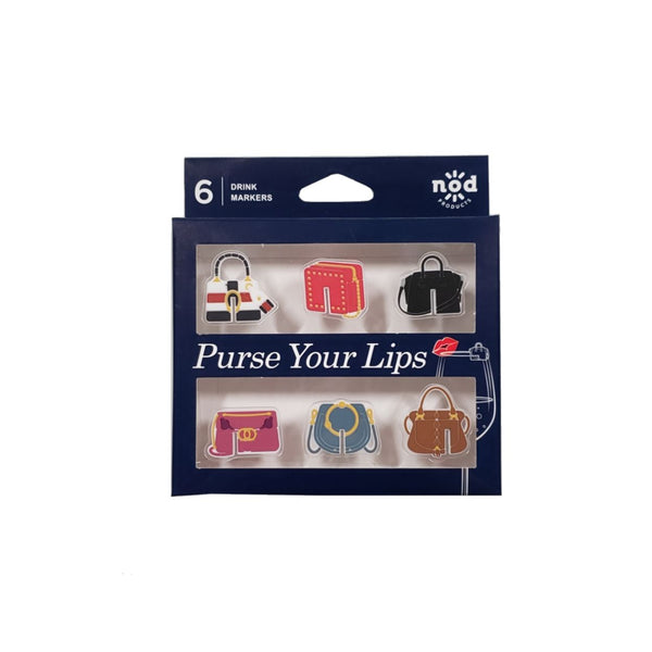 Nod Products Designer Purse Cocktail Party Bar Markers & Stylish Bag Ice Tray - Set of 2