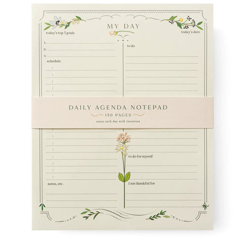 Karen Adams "The Daily Agenda"  Notepad Daily Planner Floral