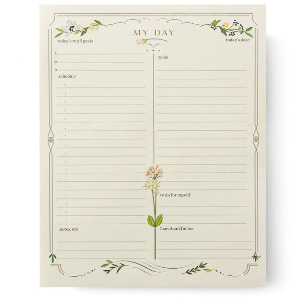 Karen Adams "The Daily Agenda"  Notepad Daily Planner Floral