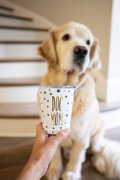 Mary Square Stemless  Coffee Tumbler with Lid - Dog Mom