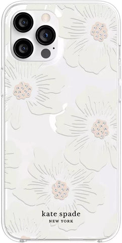 Kate Spade New York Protective Hardshell Case with MagSafe for iPhone 12 Pro Max - Hollyhock Floral Clear