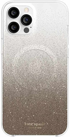 Kate Spade New York Protective Hardshell Case with MagSafe for iPhone 12 Pro Max - Champagne Glitter Ombre