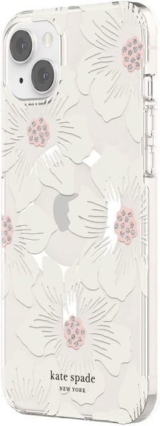 kate spade new york Protective Hardshell Case Compatible with MagSafe for Apple iPhone 14 Plus - Hollyhock Floral Clear