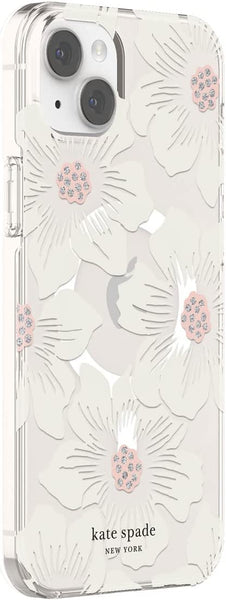 kate spade new york Protective Hardshell Case Compatible with MagSafe for Apple iPhone 14 Plus - Hollyhock Floral Clear