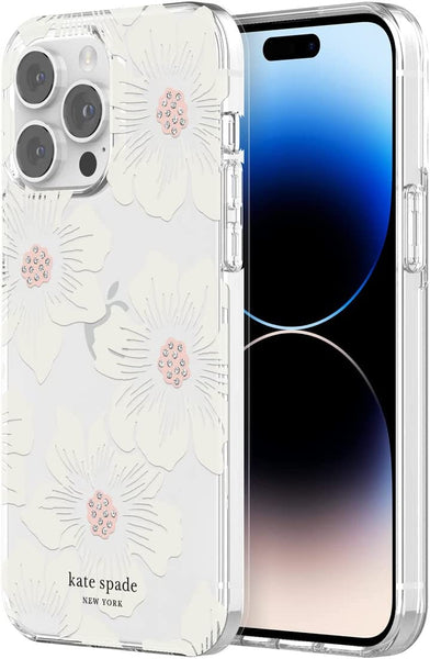 Incipio for Kate Spade Compatible with iPhone 14 Pro Max from Apple – Hollyhock Floral Clear