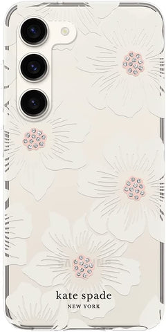 Kate Spade New York Protective Hardshell Case Compatible with Samsung Galaxy S23 - Clear/Cream