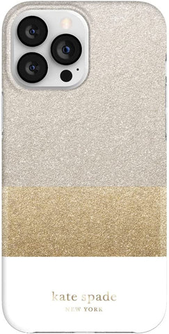 Incipio for Kate Spade Compatible with iPhone 13 Pro from Apple – Gold Glitter Block White