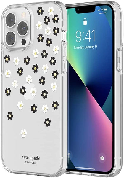 Incipio for Kate Spade Compatible with iPhone 13 Pro Max from Apple – Scattered Flowers Black