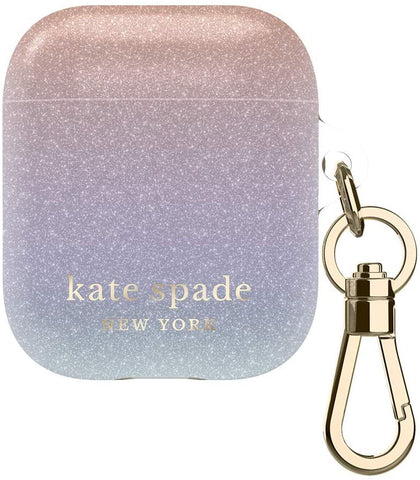 Kate Spade New York Ombre Glitter Case for AirPods 2 & 1 with Keychain (Front LED Visible)