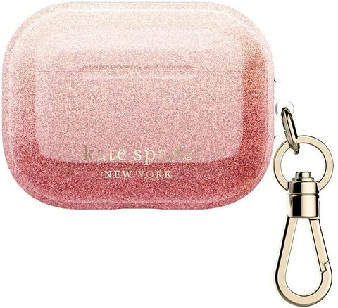 Kate Spade New York Ombre Glitter Sunset Case for AirPods Pro with Keychain