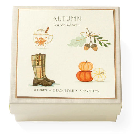 Karen Adams "Autumn" Gift Enclosure Box of 8 Assorted Cards with Envelopes