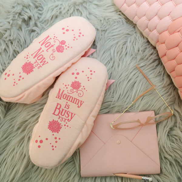 Faceplant Dreams Slipper Footsies - "Not Now Mommy is Busy"