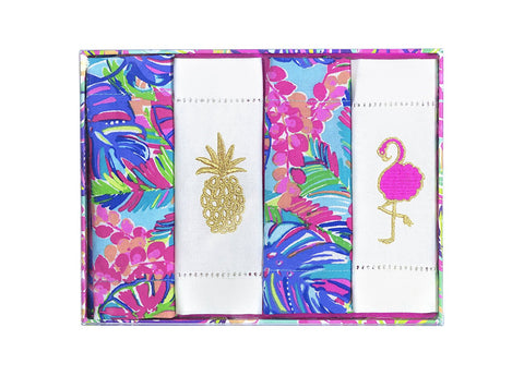 Lilly Pulitzer Cocktail Napkins Set of 4 - Exotic Garden