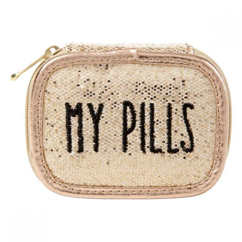 Miamica Gold Glitter Pill Case- My Pills