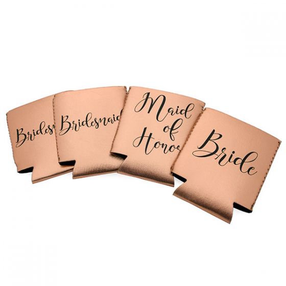 Miamica Bride & Bridesmaid Set of Four Cozies - Rose Gold