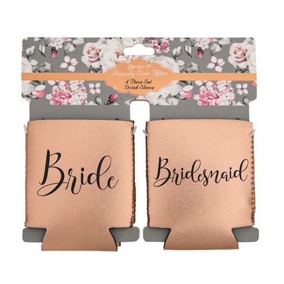 Miamica Bride & Bridesmaid Set of Four Cozies - Rose Gold