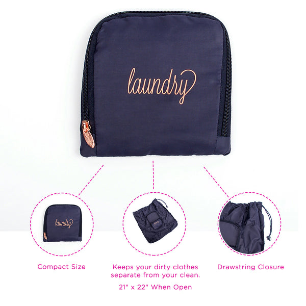 Miamica Travel Expandable Laundry - Navy